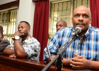 City businessman Desh Kananura and his co-accused during previous court battle