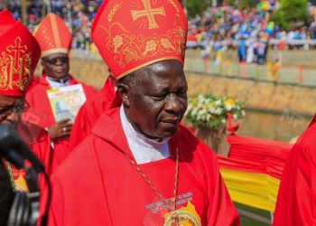 Bishop Raphael Wokorach of Nebbi Diocese delivers a powerful homily at the Namugongo Catholic Martyrs' Shrine on Martyrs' Day, urging Ugandan leaders to use the same courage they showed in passing the homosexuality bill to fight corruption in the country (PHOTO/Courtesy)