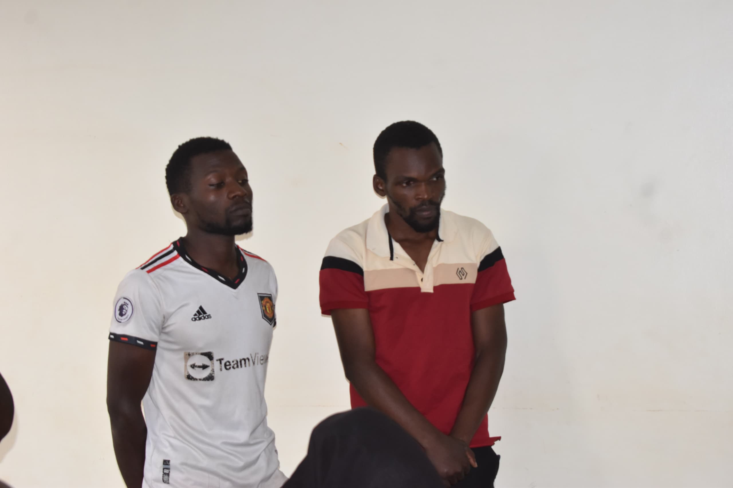 Two suspects accused of vandalizing telecommunications masts in Greater Masaka and Jinja, appear before the Makindye Magistrate's Utility Court.