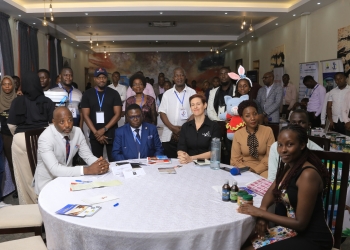 A cross section of some of the business trends pace-setters with exhibitors at the Launch of the 5th Business Trendsetters' forum-2024 at Emin Pasha Hotel and Spa on, March 1, 2024. The Finale' has over 50 Trends Exhibitors and will take place at the Sheraton Kampala Hotel on Aug 29th 2024. Dr. Joseph Muvawala of National Planning Authority and Minister Norbert Mao of The Ministery Of Justice and Constitutional Affairs are among the nominees of the 2023/24 Business Trendsetters' in the Public Sector