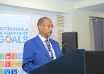 Deputy Chief Justice Richard Buteera addressing the participants on Monday (Photo by Judiciary)