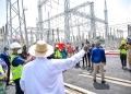 President Museveni officially commissions the 132kV Kole-Gulu-Nebbi-Arua Transmission line, marking a major milestone in Uganda's electricity sector expansion, at Nebbi Substation