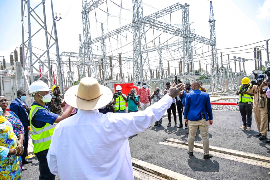 President Museveni officially commissions the 132kV Kole-Gulu-Nebbi-Arua Transmission line, marking a major milestone in Uganda's electricity sector expansion, at Nebbi Substation