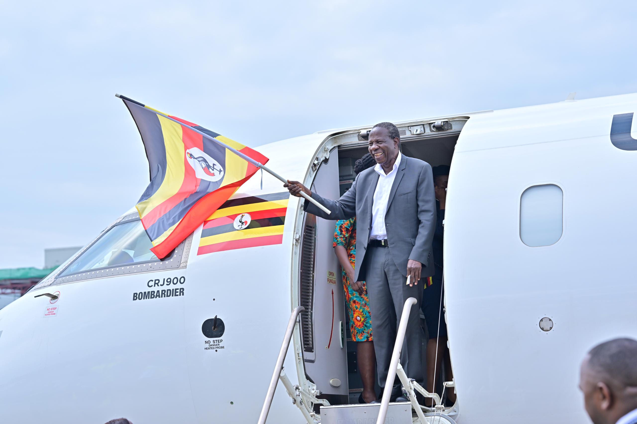 Uganda airlines Lusaka Hrarare: Minister Matia Kasaija leads Uganda's delegation on the maiden voyage to Zambia and Zimbabwe, forging stronger economic ties between the nations