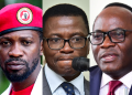 NUP President Robert Kyagulanyi, Buganda Premier Charles Peter Mayiga, and Former NUP Deputy President Mathias Mpuuga