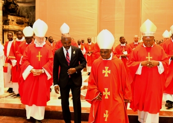 Deputy Speaker Thomas Tayebwa participates in a historic mass at the Vatican's St. Peter's Basilica, marking 60 years since the canonization of the Uganda Martyrs