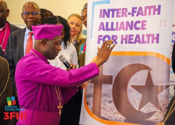 Archibishop Stephen Kazimba Mugalu launching  the 
Interfaith Alliance for Health. (Courtesy photo)