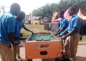 Some of the pupils enjoyin the game at Bic Stoll