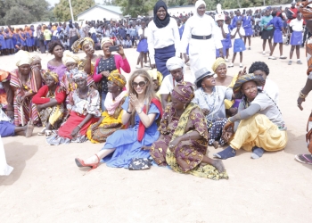 Senator, Dr Rasha Kelej, CEO of Merck Foundation with infertile women in The Gambia