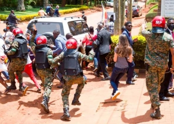 Photos which were taken during the scuffle in Kololo by then. (courtesy photo)