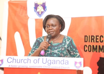Hon. Sarah Opendi addressing the meeting. (Courtesy photo)