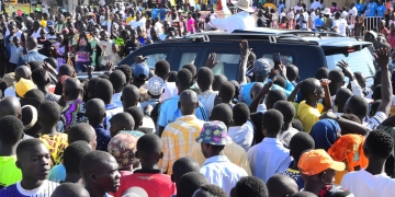 President Museveni addresses a rally in Buyende