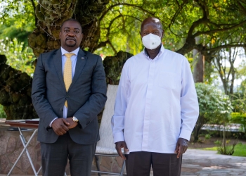 President Museveni and his Senior Presidential Advisor on Trade and the National Resistance Movement (NRM) Diaspora, Mr. Kakuru Phillip,