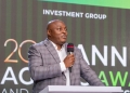 Zac Kisesi, Managing Director of Old Mutual Uganda, addresses the company's top sales agents, urging them to continue delivering exceptional results at the 2025 Annual Agents Awards ceremony in Kampala