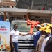 Joanita Menya Mukasa, Managing Director at Vivo Energy Uganda, poses with representatives from the Uganda Taxi Operators Federation during the launch of the “Omunene W'ekubbo” campaign, promoting collaboration and support for Uganda's transport sector.