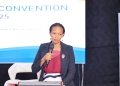 State Minister for Labour, Employment and Industrial Relations, Hon. Esther Anyakun Davinia, addresses attendees at the 3rd Annual National Labour Convention and Expo (ANLCE) 2025 held at Mestil Hotel in Kampala.