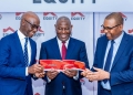 From L-R: Equity Bank Uganda Executive Director, Claver Serumaga, Equity Group Managing Director and CEO, Dr. James Mwangi and Equity Bank Uganda Managing Director, Gift Shoko, during the Quarter One 2025 Investor Briefing event. Equity Group Holdings has registered 15.4 billion Profit After Tax for the period ended 31st March 2025.