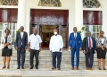 From The Right, Mrs Irene Nanfuka Rusoke, Prof John David Kabasa, Dr Joseph Muvawala, H.E The president of Uganda, Rtd Col. Nuwe Amanya Dr Nankindu Kavuma and Mrs Monica Abenakyo