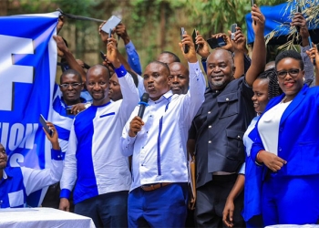 Jubilant People's Front for Freedom (PFF) members celebrate.