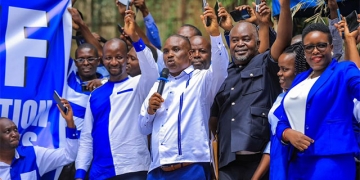 Jubilant People's Front for Freedom (PFF) members celebrate.