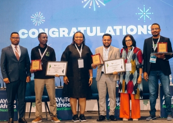 2024 AYuTe NextGen winners with leaders of Heifer International