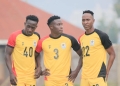 L-R: Saidi Mayanja, Gavin Kizito and Shafim Nana Kwikiriza in training