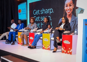 From left to right: Douglas Opio (ED, FUE), Rita Ngenzi (ED, Innovation Village Hub), Pamela Kabahesi (Country Programme Lead at BrighterMonday Uganda) & Evelyn Lwanga Ssematimba (Head Human Capital at MUA)