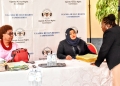 Lady Justice Mariam Wangadya,Chairperson for UHRC (left) with Commissioner Shifra Lukwago (Right) during the tribunal hearing in Hoima.