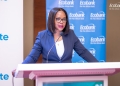 Grace Muliisa, managing director of Ecobank Uganda, speaks during the launch of "Ellevate by Ecobank," a new initiative to empower women-led businesses in Uganda.