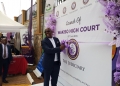 Deputy Chief Justice, Dr. Flavian Zeija officiating Wakiso Court opening ceremony.