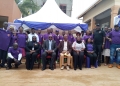 Justice Geoffrey Kiryabwire (seated in middle ) with other Judicial officers, invited guests and members of the general public who attended the launch ceremony on Thursday.