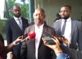 Mwesigwa Rukutana (middle) with other lawyers representing the Balalo