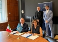 CCROM's Director-General, Aruna Francesca Maria Gujral and Italian Deputy Minister of Foreign Affairs and International Cooperation, Edmondo Cirielli.