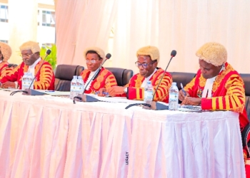 Supreme Court Justices during one of their sitting.