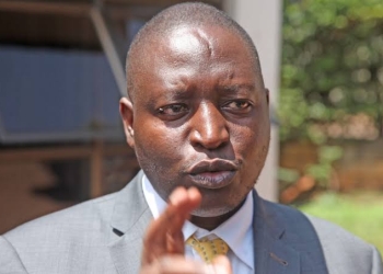 Hon. David Bahati addresses journalists following the NRM primary election, vowing to continue serving the people of Ndorwa County West