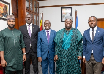 Brig General Isoke (in suit) and Nigeria High Commissioner (in Kitenda).