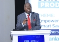 Japheth Aritho, managing director of Airtel Mobile Commerce Uganda, delivers his address during the launch of the SchoolPay Savings scheme.