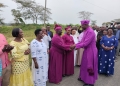 Archbishop Stephen Kazimba Mugalu being welcomed in Ruwenzori region.