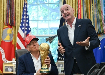 President Donald Trap and FIFA president Gianni Infantino