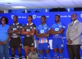 Stanbic Black Pirates Players show off their new team kit shortly after its unveiling