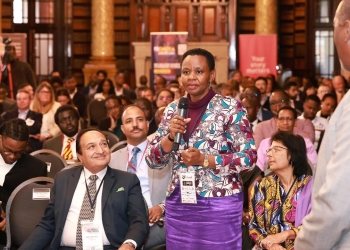 Col Edith Nakalema addressing the delegates