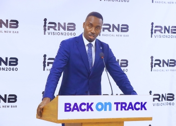 nthony Asiimwe, ULS Vice President addressing the press and other members during the 35th RNB Live session at ULS headquarters on Wednesday.