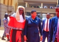 Chief Justice Alfonse Owiny Dollo welcoming, Hon. Annet Anita Among, the Speaker of Parliament.