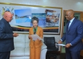 H.E. Vu Than Huyen presenting copies of credentials