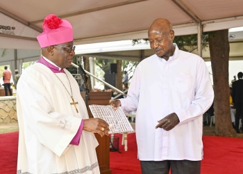 President Museveni urges Catholics at St. Mary's Cathedral Centenary to follow the parable of talents, emphasizing hard work to support their families, the church, and the state.