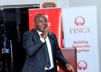 Japheth Aritho, managing director of Airtel Money, speaks at the launch of the new Easy Float loan product at Fairway Hotel