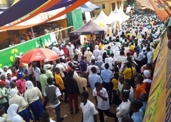 Some of the students who turned at the Trade fair on independence day.