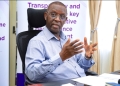 Dr. Pius Bigirimana, Secretary to Judiciary/Permanent Secretary to Judiciary addressing the press about PET tool on Tuesday.