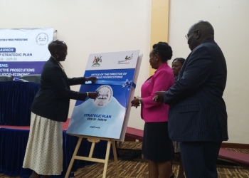 Lady Justice Jane Frances Abodo launching the Strategic plan