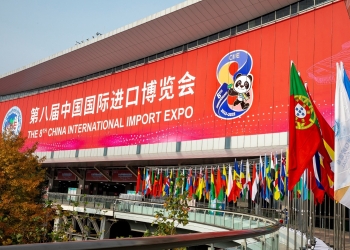 Shanghai, Nov.3, 2025, 2Final preparations are in full swing at the National Exhibition and Convention Center, as the venue gears up to host the 8th China International Import Expo. [Photo: CFP]